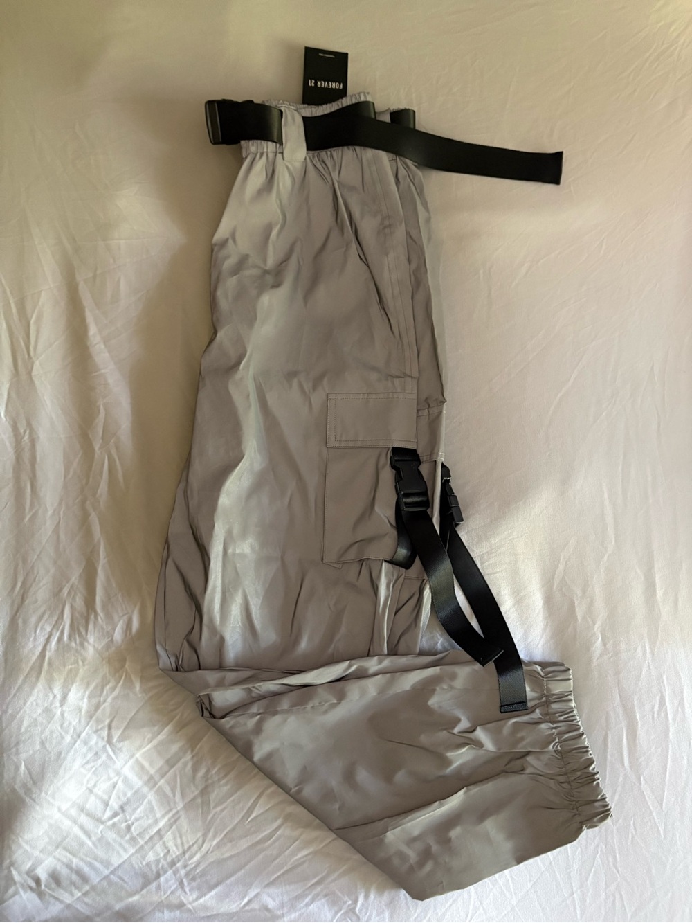 Matching set - Silver Reflective Elastic Waist Pants AND matching zip up jacket - Picture 4 of 4
